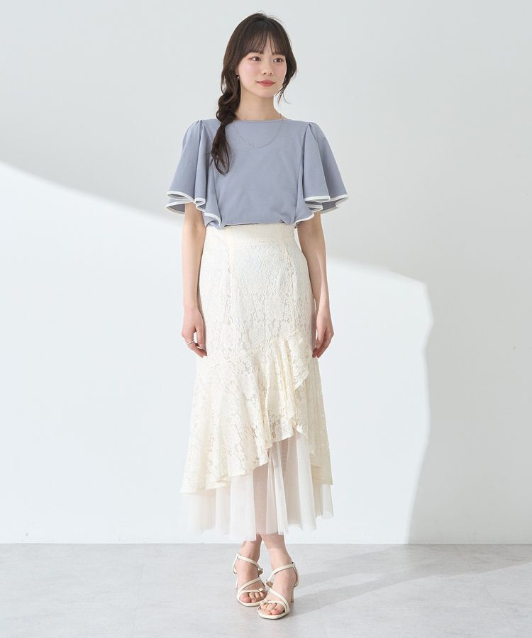earth music&ecology「チュールレイヤードレースマーメイドスカート」|フレア|