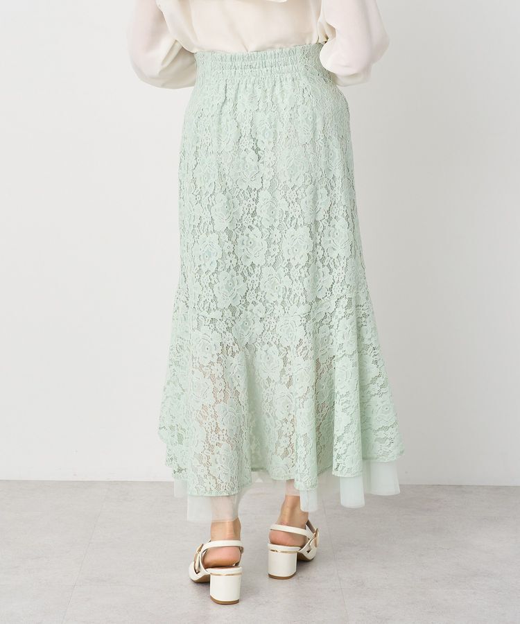 earth music&ecology「チュールレイヤードレースマーメイドスカート」|フレア|