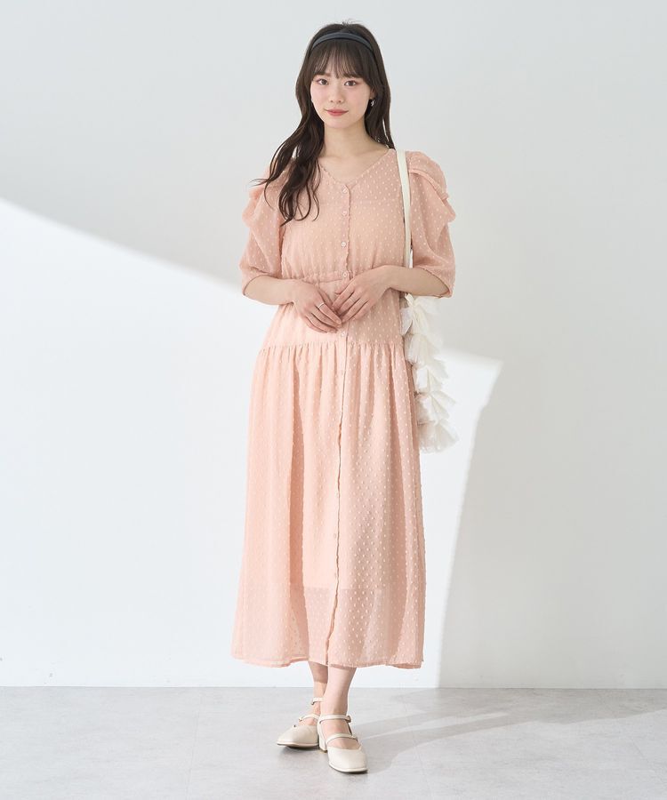earth music&ecology「ドットドビーシアー羽織ワンピース」|ワンピース|
