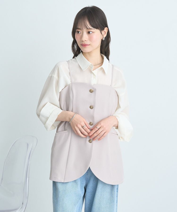 earth music&ecology「フロントボタンビスチェ」|ベスト・ジレ|