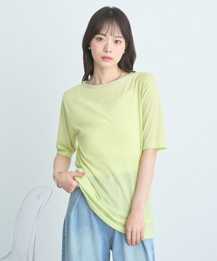 earth music&ecology「SET2点チュールビスチェ＋シアープルオーバー」|Tシャツ・カットソー|