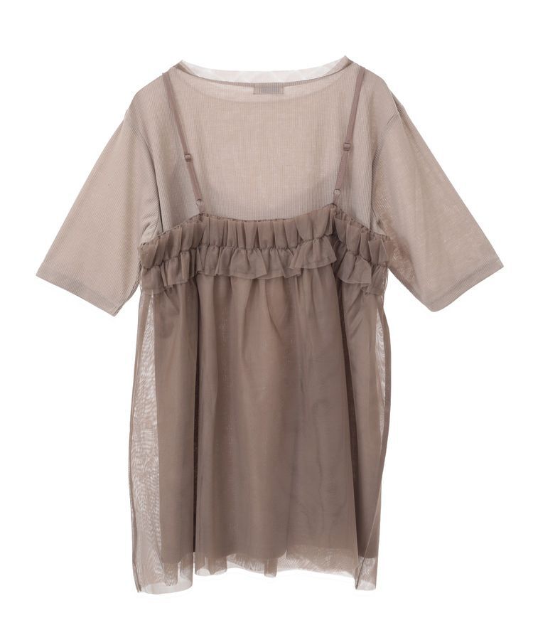 earth music&ecology「SET2点チュールビスチェ＋シアープルオーバー」|Tシャツ・カットソー|