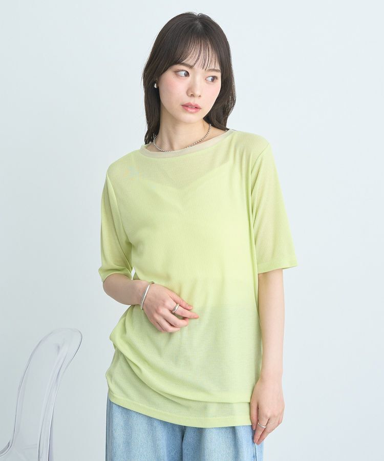 earth music&ecology「SET2点チュールビスチェ＋シアープルオーバー」|Tシャツ・カットソー|