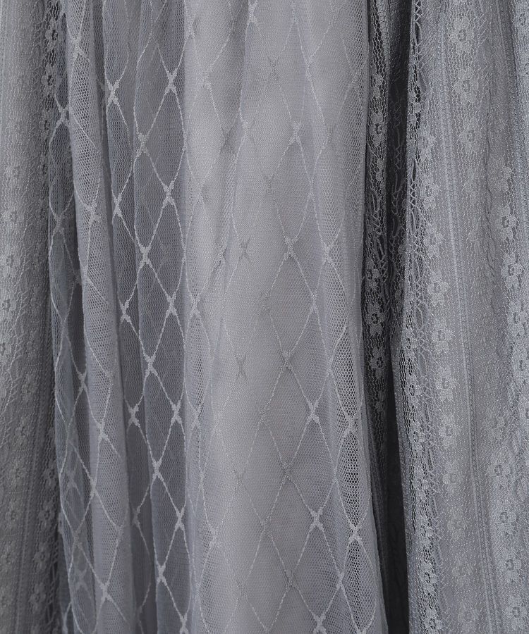 earth music&ecology「柄チュールヘムスカート」|フレア|