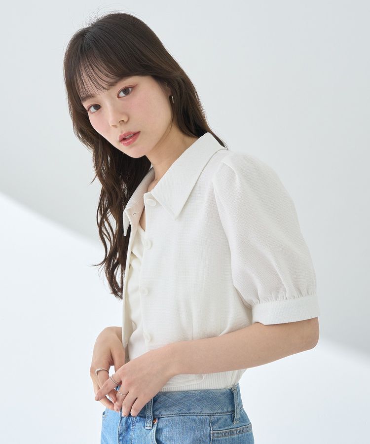 earth music&ecology「サマーツイードシャツジャケット」|シャツ・ブラウス|