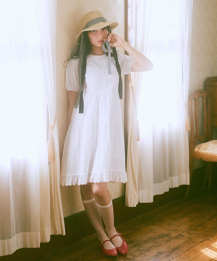 earth music&ecology「ロゴプレート付きパフスリーブプルオーバー」|Tシャツ・カットソー|