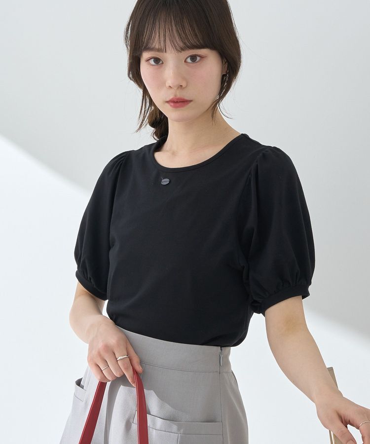 earth music&ecology「ロゴプレート付きパフスリーブプルオーバー」|Tシャツ・カットソー|