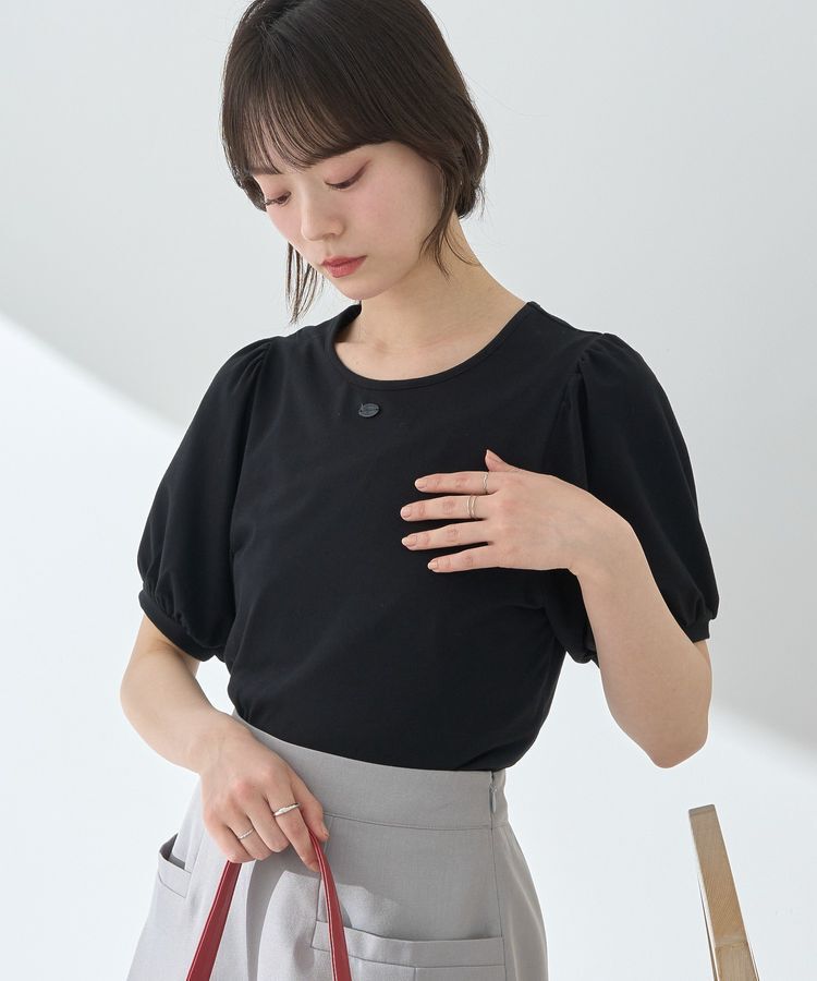 earth music&ecology「ロゴプレート付きパフスリーブプルオーバー」|Tシャツ・カットソー|