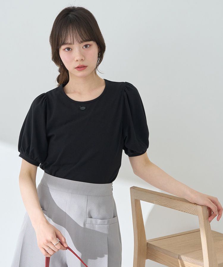 earth music&ecology「ロゴプレート付きパフスリーブプルオーバー」|Tシャツ・カットソー|