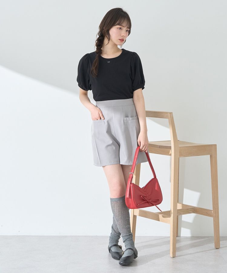 earth music&ecology「ロゴプレート付きパフスリーブプルオーバー」|Tシャツ・カットソー|