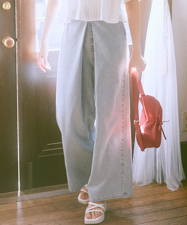 earth music&ecology「フロントタックデニムパンツ」|デニム|