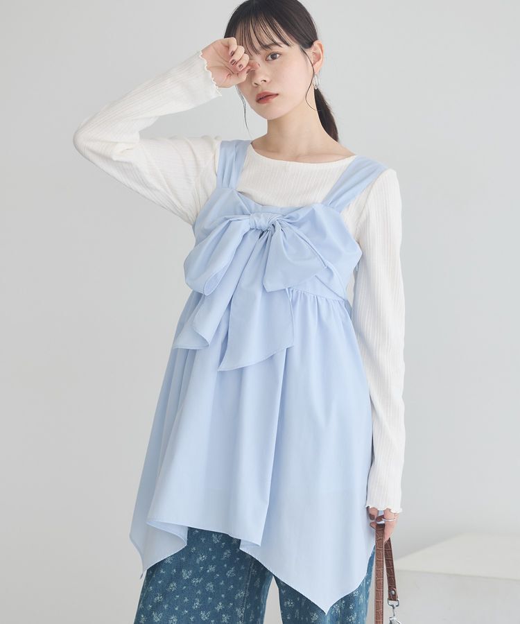 earth music&ecology「リボンイレヘムチュニック」|チュニック|