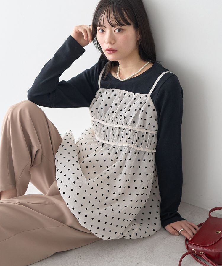 earth music&ecology「ドットバルーンキャミチュニック」|チュニック|