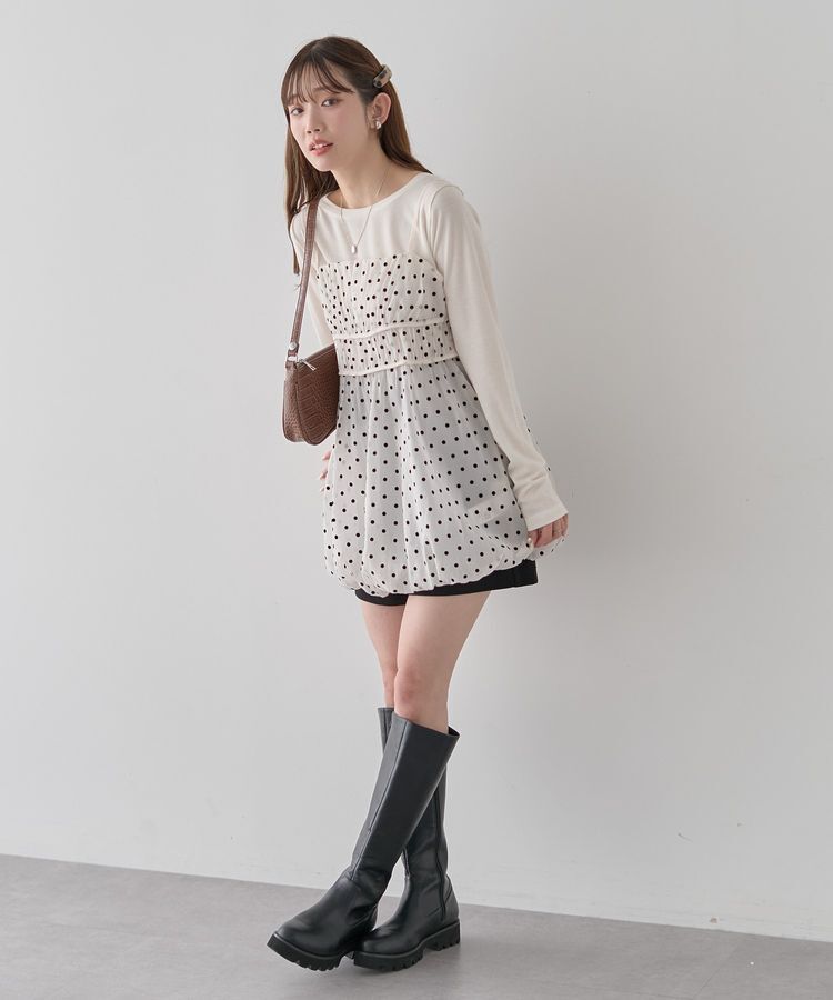 earth music&ecology「ドットバルーンキャミチュニック」|チュニック|