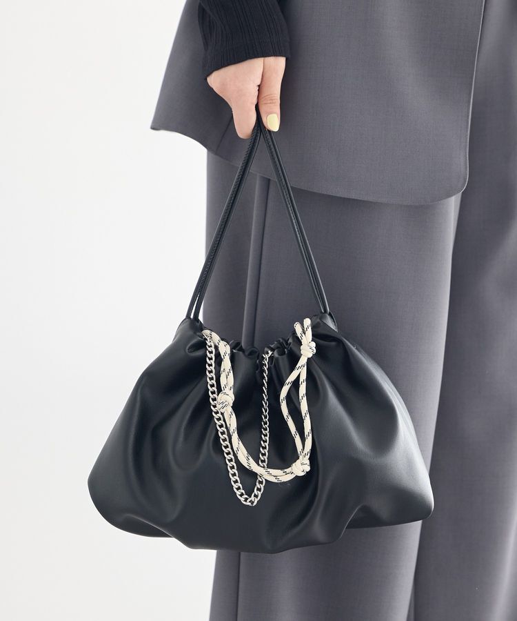 earth music&ecology「マルチWAY巾着バッグ」|ハンドバッグ|Black