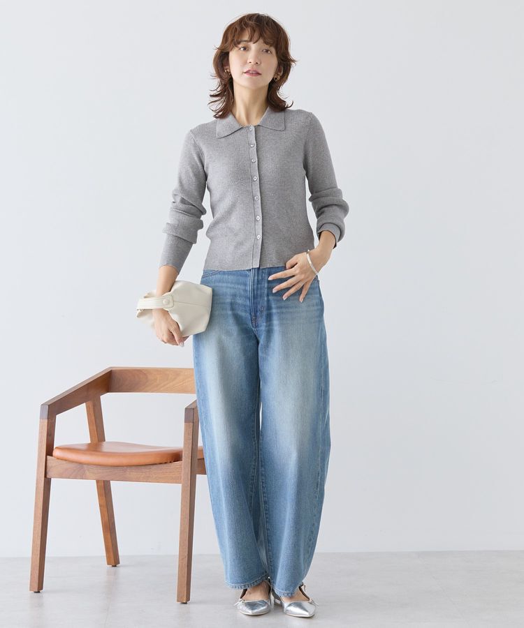 AMERICAN HOLIC「バイパチ襟付き前あきリブプルオーバー＜静電気軽減＞」|ニット・セーター|