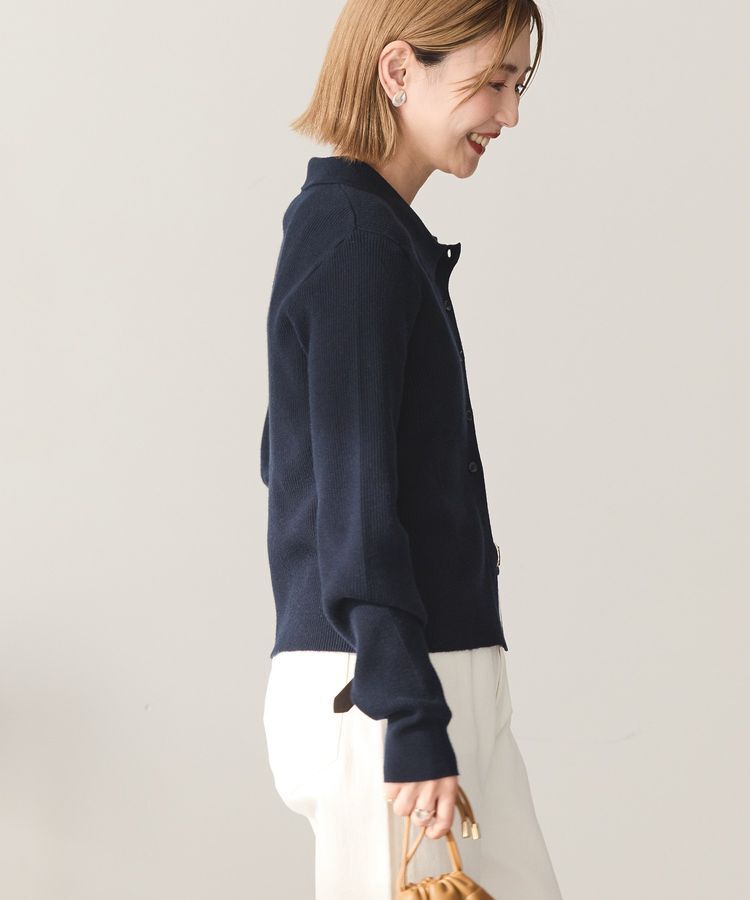 AMERICAN HOLIC「バイパチ襟付き前あきリブプルオーバー＜静電気軽減＞」|ニット・セーター|