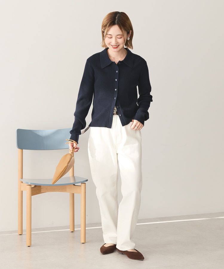 AMERICAN HOLIC「バイパチ襟付き前あきリブプルオーバー＜静電気軽減＞」|ニット・セーター|