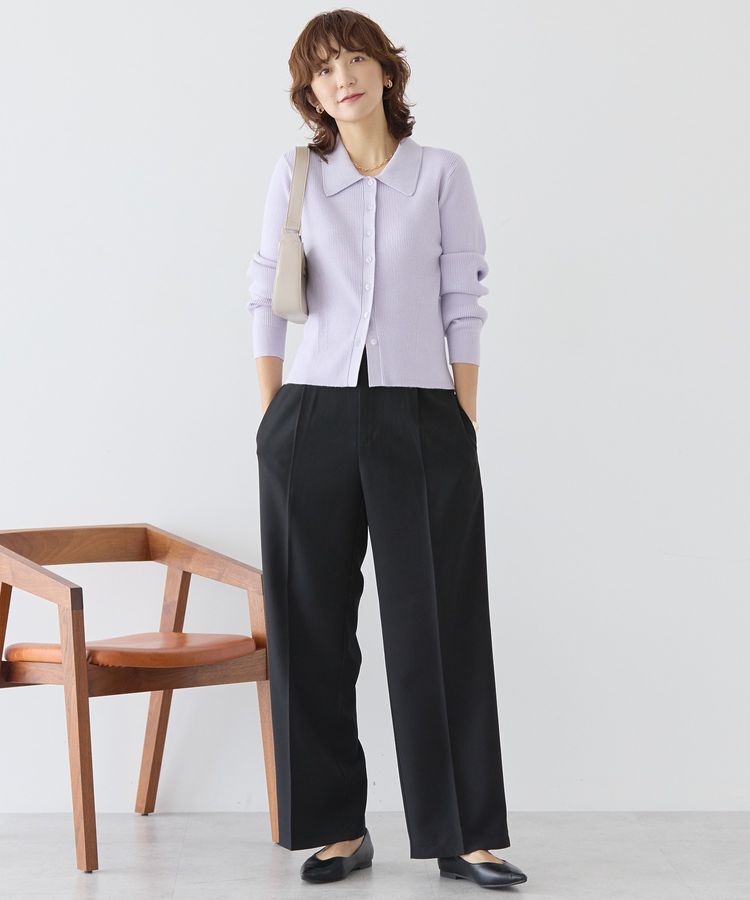 AMERICAN HOLIC「バイパチ襟付き前あきリブプルオーバー＜静電気軽減＞」|ニット・セーター|