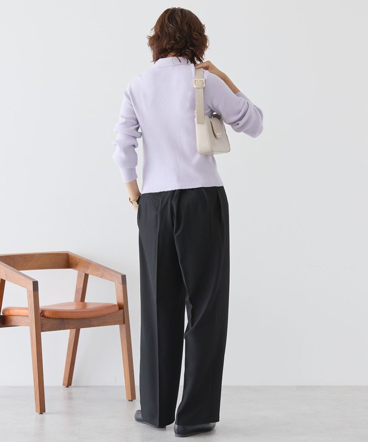 AMERICAN HOLIC「バイパチ襟付き前あきリブプルオーバー＜静電気軽減＞」|ニット・セーター|