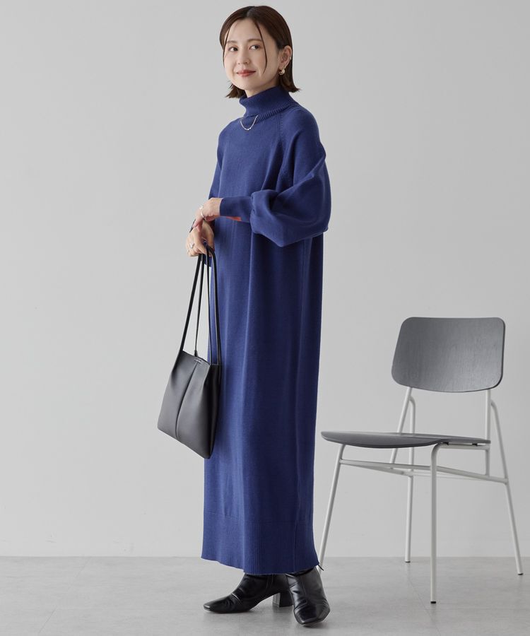 AMERICAN HOLIC「バイパチモックネックニットワンピース＜静電気軽減＞」|ワンピース|