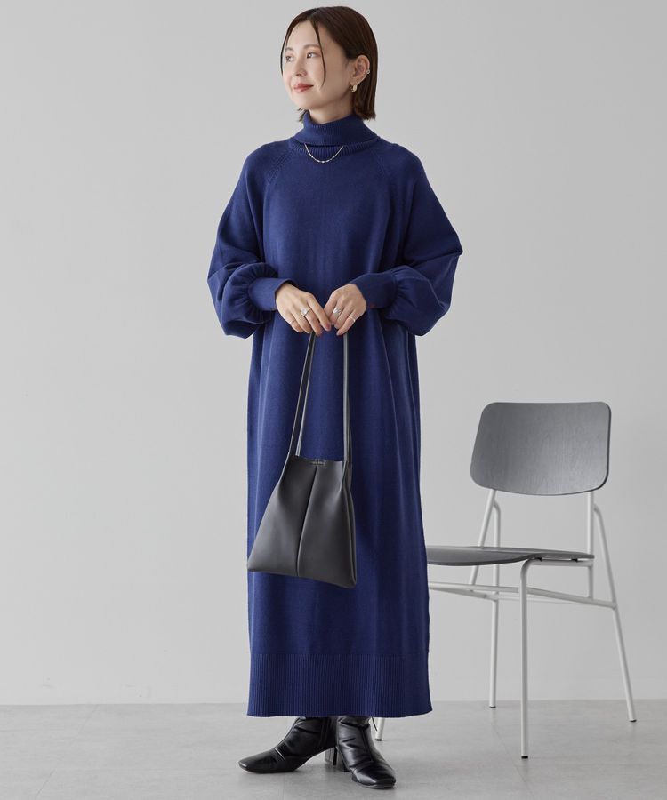 AMERICAN HOLIC「バイパチモックネックニットワンピース＜静電気軽減＞」|ワンピース|