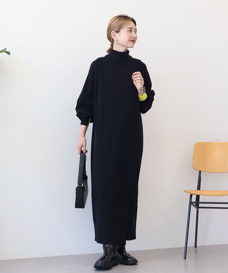 AMERICAN HOLIC「バイパチモックネックニットワンピース＜静電気軽減＞」|ワンピース|