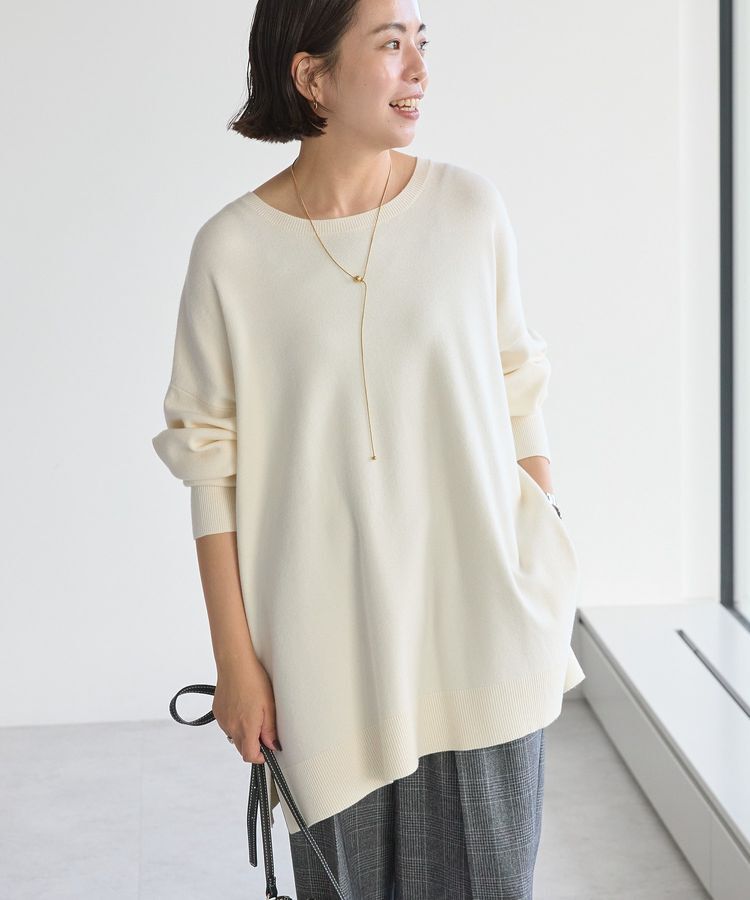 AMERICAN HOLIC「バイパチロングニットプルオーバー/チュニック＜静電気軽減＞」|ニット・セーター|