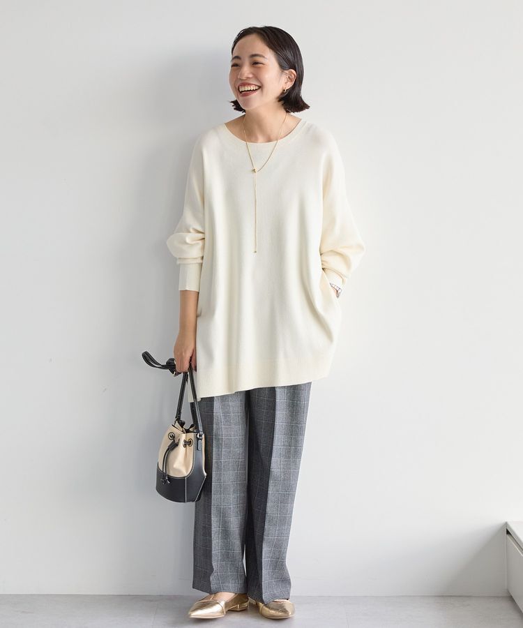 AMERICAN HOLIC「バイパチロングニットプルオーバー/チュニック＜静電気軽減＞」|ニット・セーター|