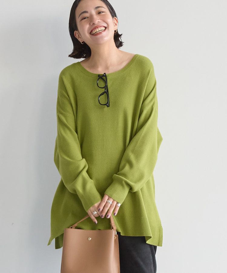 AMERICAN HOLIC「バイパチロングニットプルオーバー/チュニック＜静電気軽減＞」|ニット・セーター|