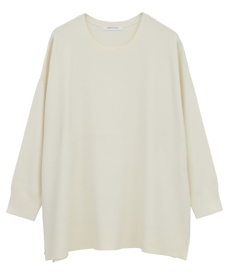 AMERICAN HOLIC「バイパチロングニットプルオーバー/チュニック＜静電気軽減＞」|ニット・セーター|