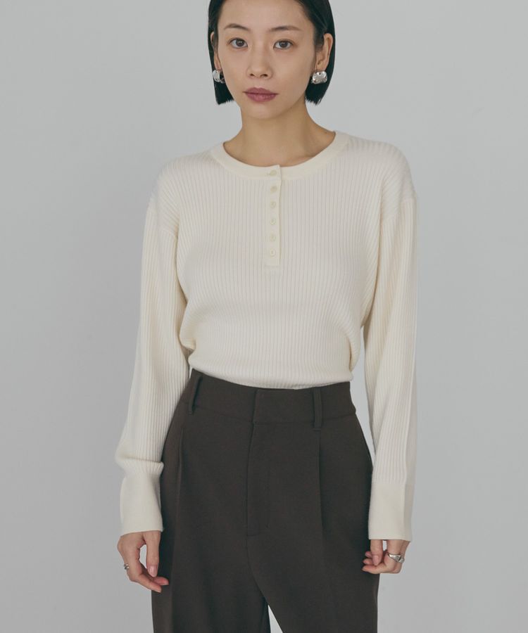 AMERICAN HOLIC「バイパチヘンリーネックリブニットプルオーバー＜静電気軽減＞」|ニット・セーター|