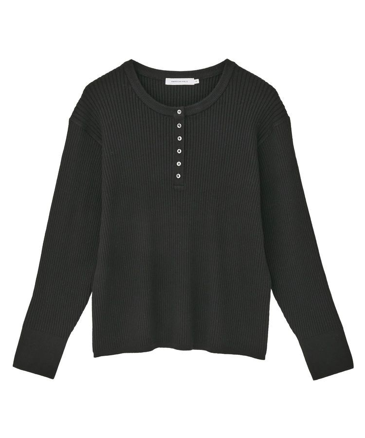 AMERICAN HOLIC「バイパチヘンリーネックリブニットプルオーバー＜静電気軽減＞」|ニット・セーター|