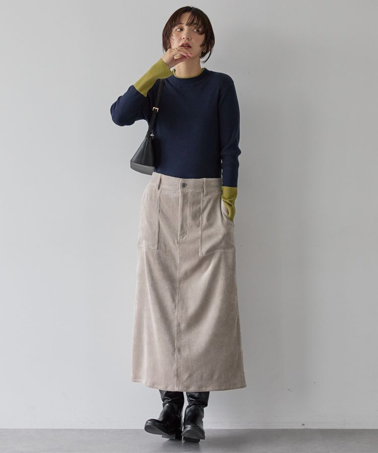 AMERICAN HOLIC「バイパチリブモックネックニットプルオーバー＜静電気軽減＞」|ニット・セーター|