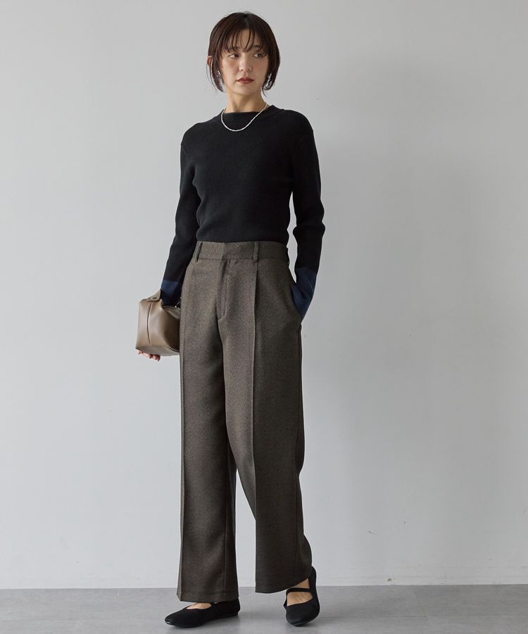 AMERICAN HOLIC「バイパチリブモックネックニットプルオーバー＜静電気軽減＞」|ニット・セーター|