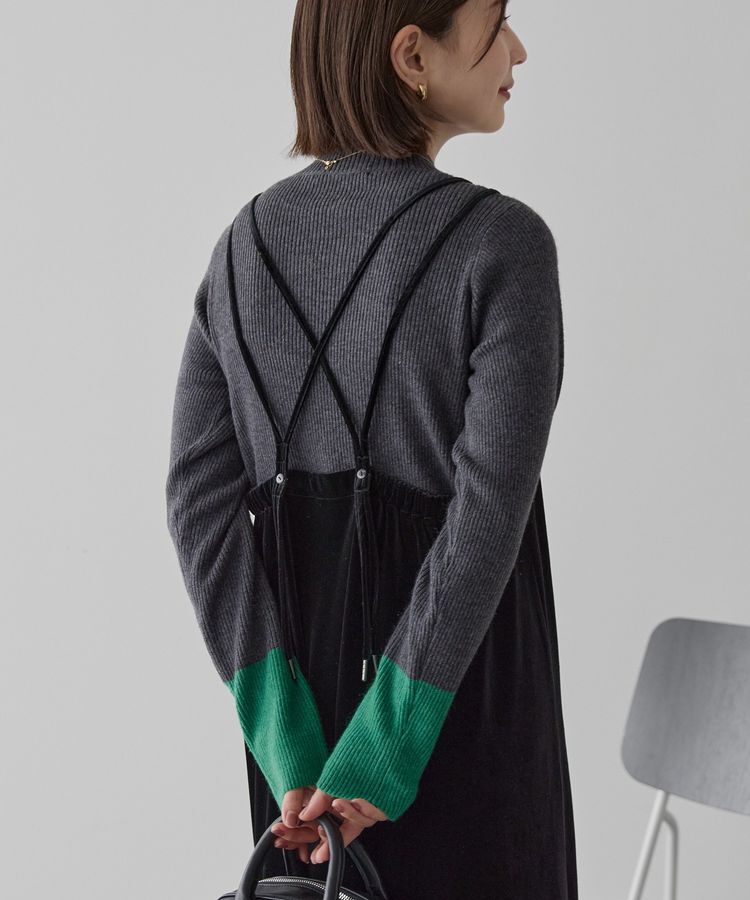 AMERICAN HOLIC「バイパチ袖配色リブプルオーバー＜静電気軽減＞」|ニット・セーター|