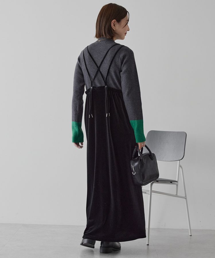 AMERICAN HOLIC「バイパチ袖配色リブプルオーバー＜静電気軽減＞」|ニット・セーター|