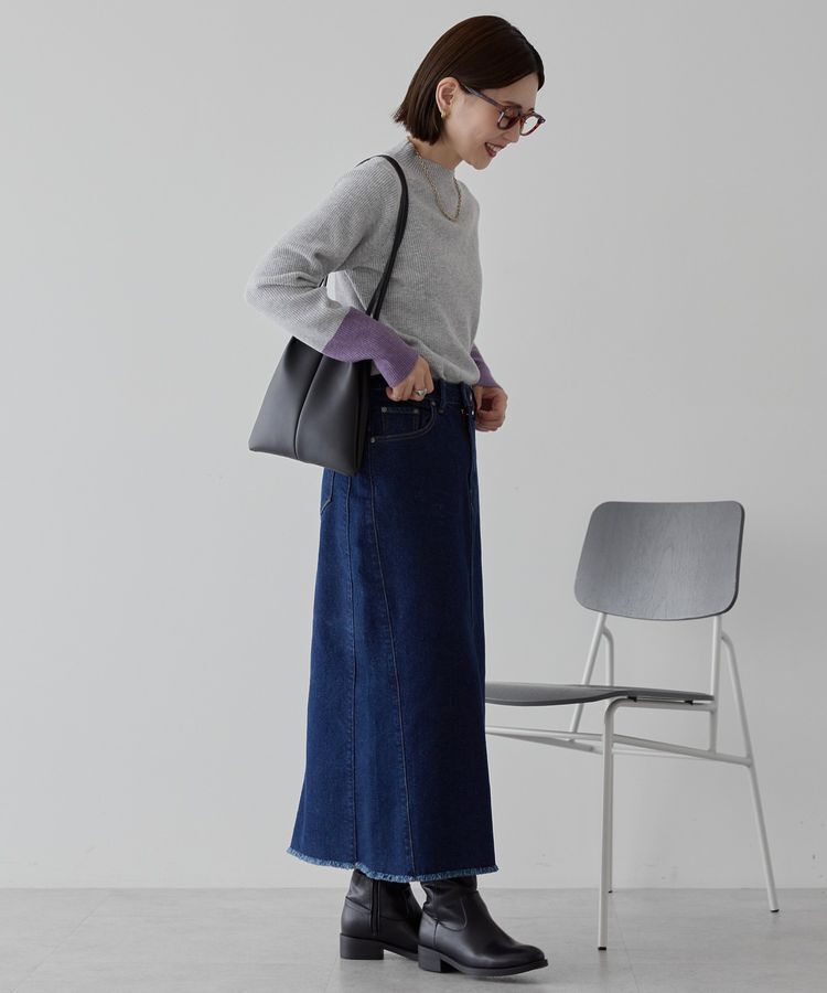 AMERICAN HOLIC「バイパチ袖配色リブプルオーバー＜静電気軽減＞」|ニット・セーター|