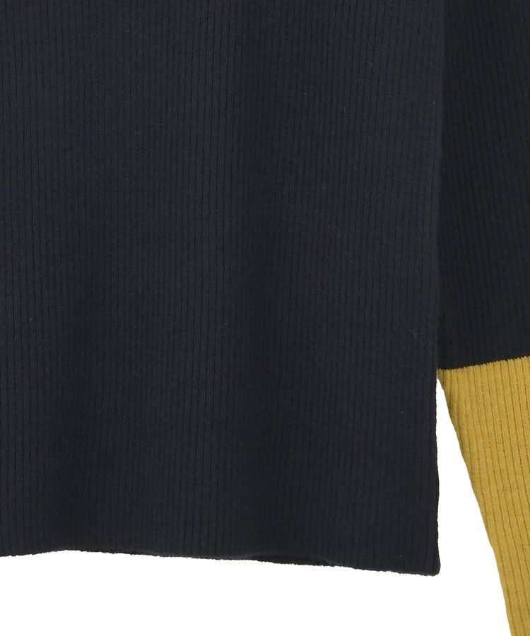 AMERICAN HOLIC「バイパチ袖配色リブプルオーバー＜静電気軽減＞」|ニット・セーター|