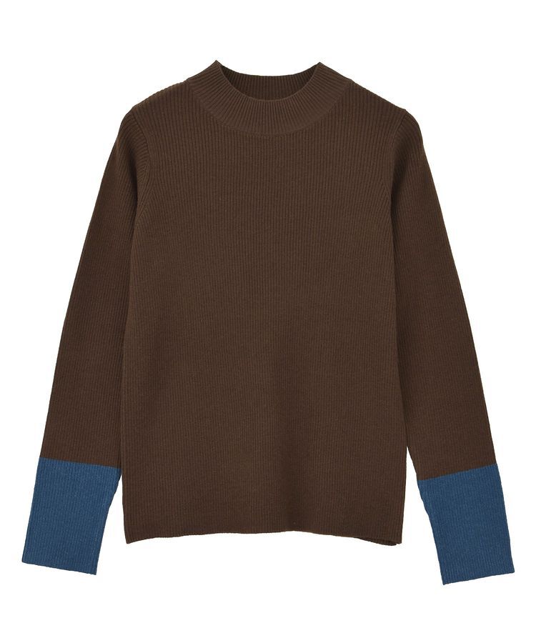 AMERICAN HOLIC「バイパチ袖配色リブプルオーバー＜静電気軽減＞」|ニット・セーター|