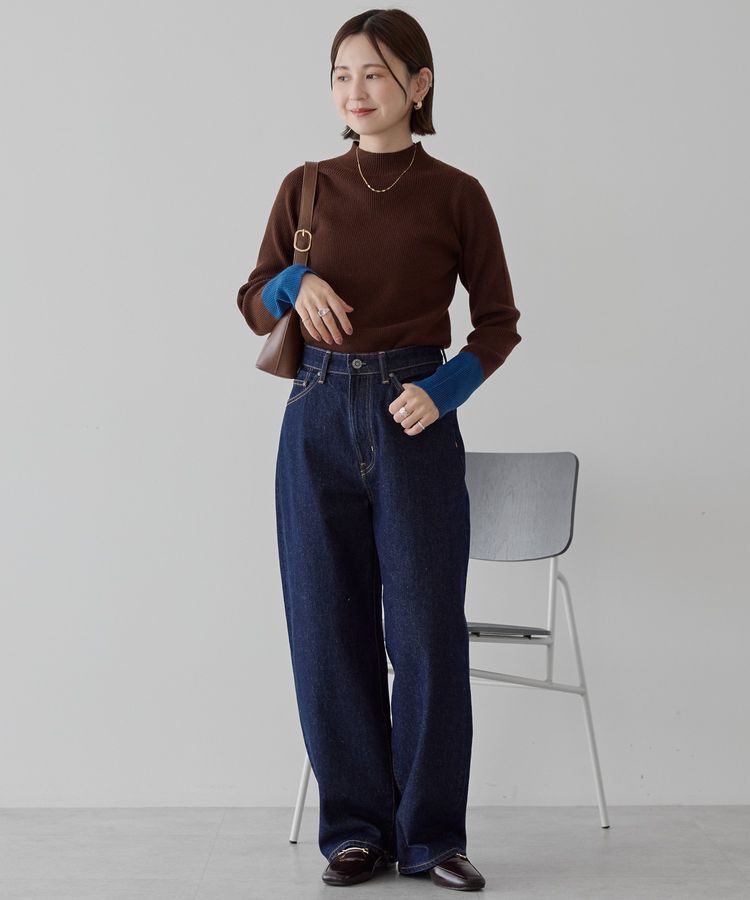 AMERICAN HOLIC「バイパチ袖配色リブプルオーバー＜静電気軽減＞」|ニット・セーター|