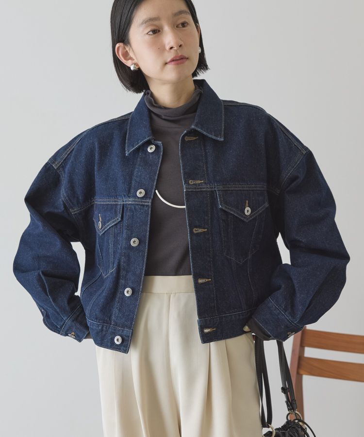 AMERICAN HOLIC「ショート丈デニムジャケット」|テーラードジャケット|
