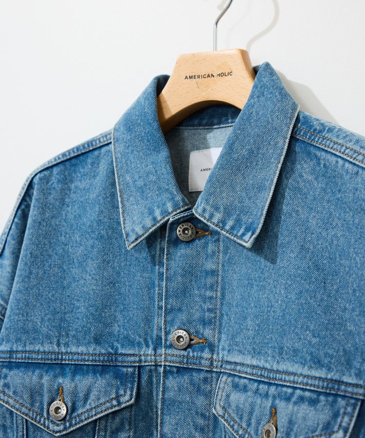 AMERICAN HOLIC「ショート丈デニムジャケット」|テーラードジャケット|