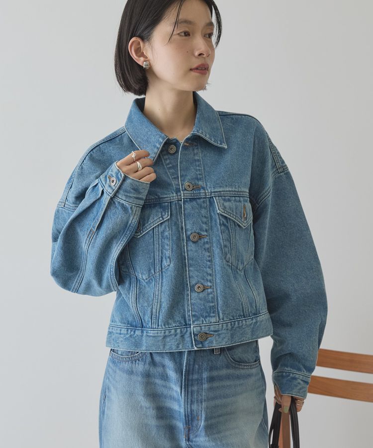 AMERICAN HOLIC「ショート丈デニムジャケット」|テーラードジャケット|Light indigo