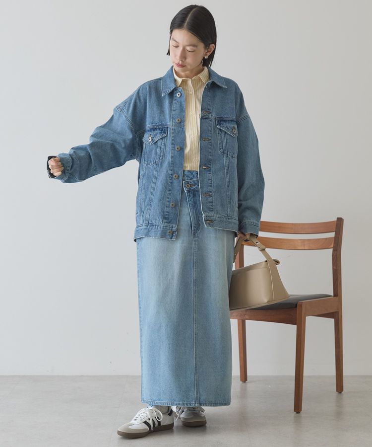 AMERICAN HOLIC「ロング丈デニムジャケット」|テーラードジャケット|
