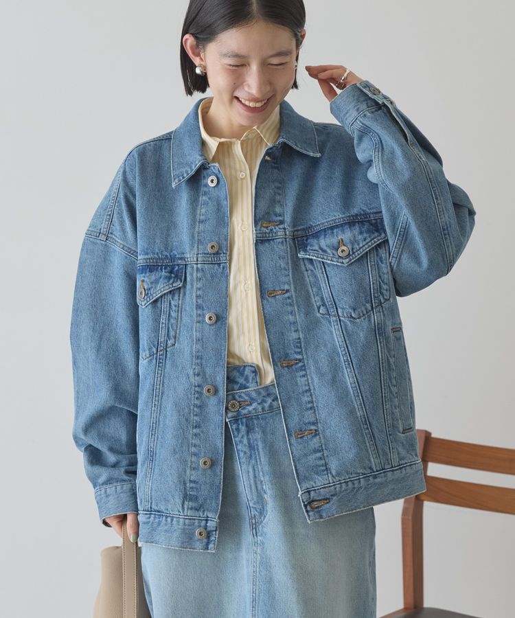 AMERICAN HOLIC「ロング丈デニムジャケット」|テーラードジャケット|