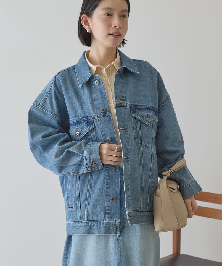 AMERICAN HOLIC「ロング丈デニムジャケット」|テーラードジャケット|Light indigo