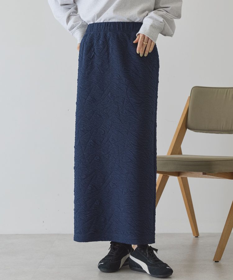 AMERICAN HOLIC「フクレジャガードタイトスカート」|タイト|Dark Navy