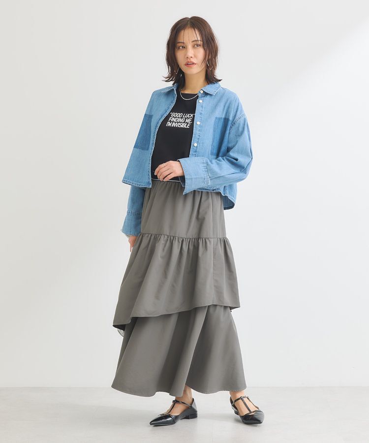 Green Parks「ウエストラインフリルティアードスカート」|スカート|