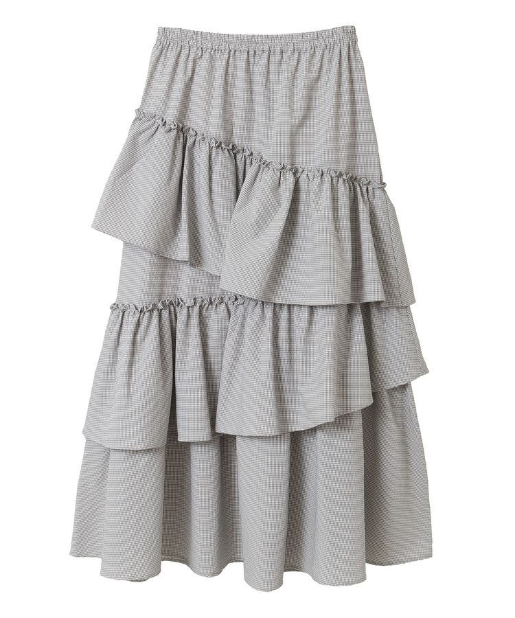 Green Parks「・ELENCARE DUE ギンガムティアードスカート」|スカート|